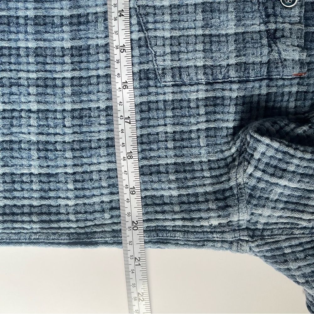 32 BARBLUES Men's Blue Plaid Shirt SIZE Medium - Picture 13 of 16